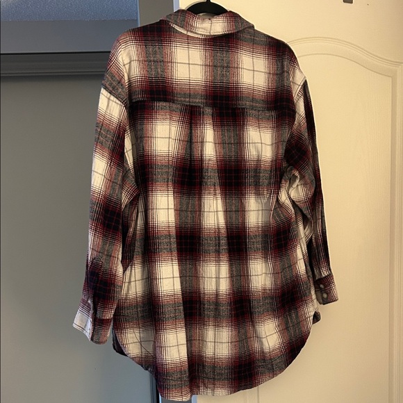 Women’s Plaid Shirt - Red, Navy Blue, and White - Picture 6 of 6
